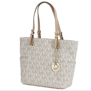 Michael Kors White Monogram Tote